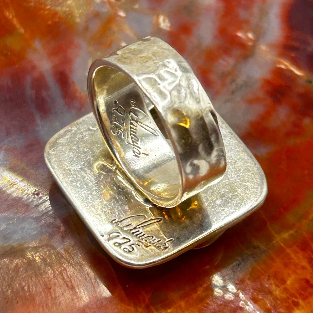 Artistic Multi Gemstone Ring, Sterling Silver - S… - image 5